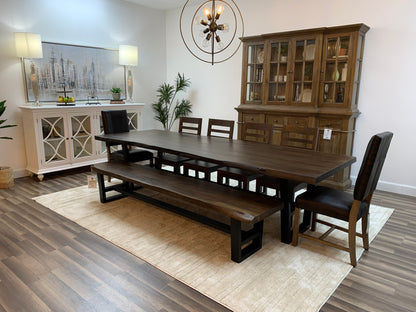 Malcolm Acacia 120" Live Edge Dining Table - Natural + Black