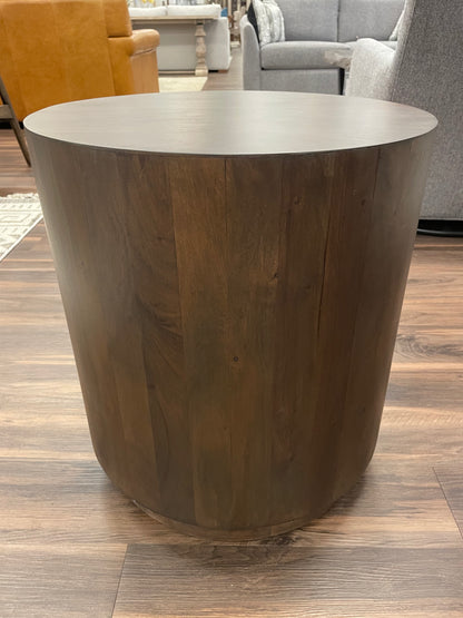 Malcolm Acacia 20" Round End Table - Natural + Black