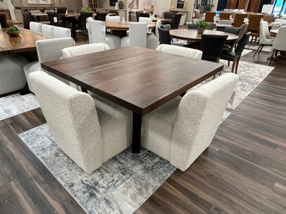 Maxwell Acacia 54" Square Dining Table - Natural + Smoke