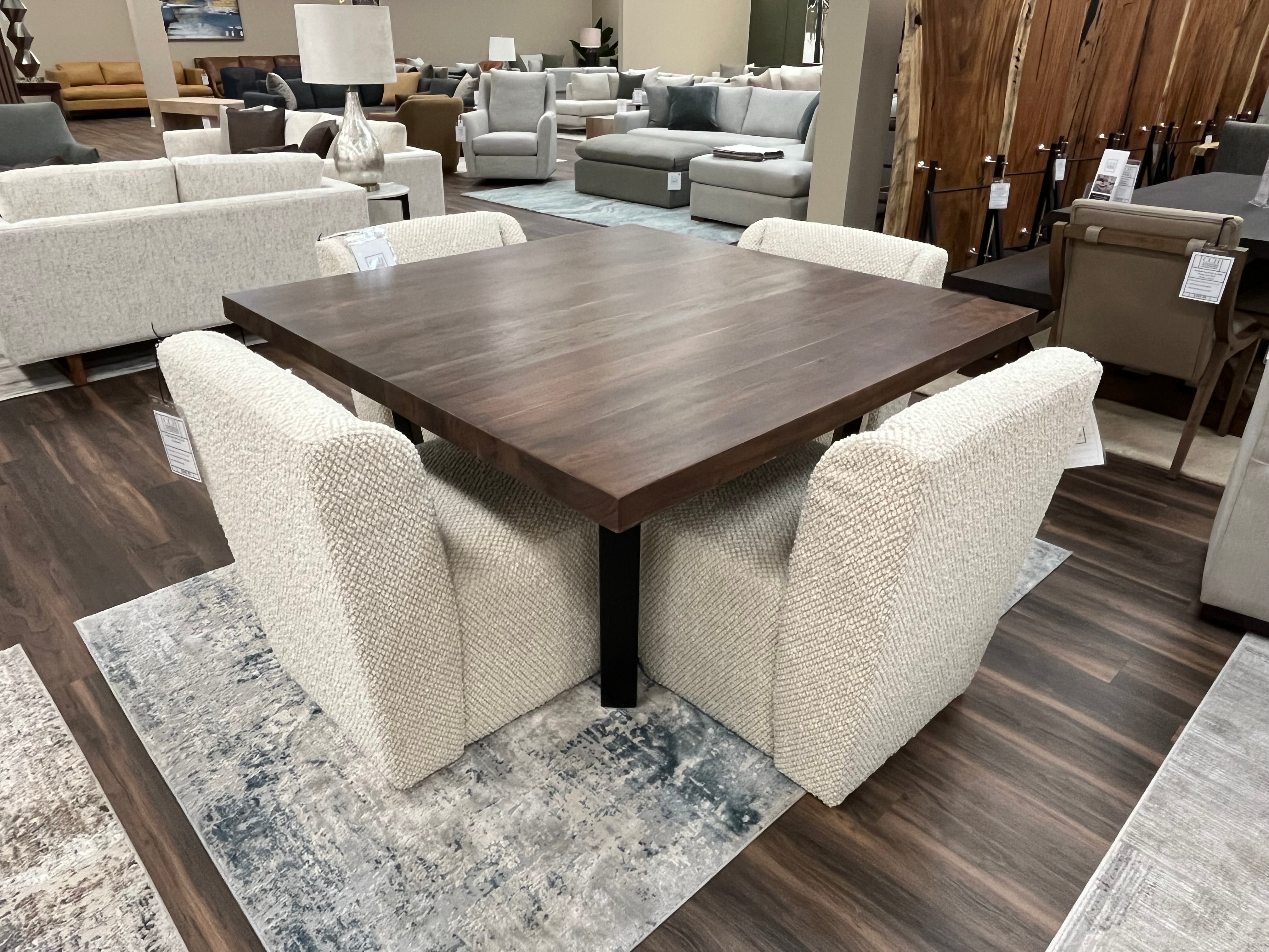 Maxwell Acacia 54" Square Dining Table - Natural + Smoke