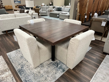 Maxwell Acacia 54" Square Dining Table - Natural + Smoke