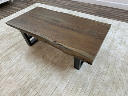 Malcolm Acacia 52" Live Edge Coffee Table - Natural + Smoke
