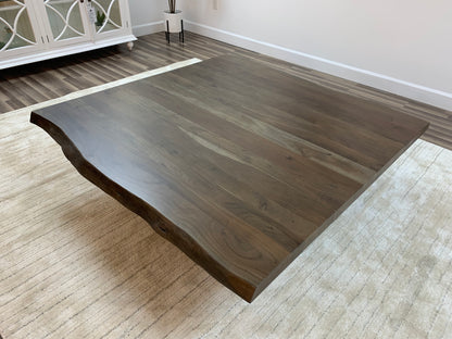 Malcolm Acacia 60" Square Live Edge Coffee Table - Natural + Smoke