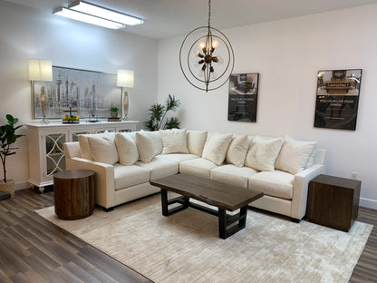 Madison 129" x 100" 6 Cushion Sectional - Crypton Natural Linen