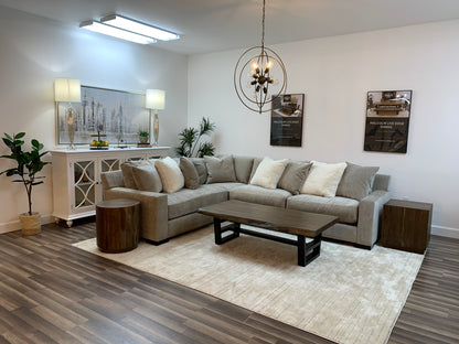 Roxanne Quick Ship 132" x 102" 5 Cushion Sectional - Dove