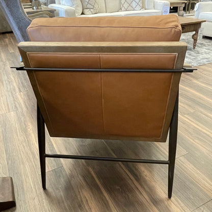 Clark 29" Top Grain Leather Occasional Chair - Cognac