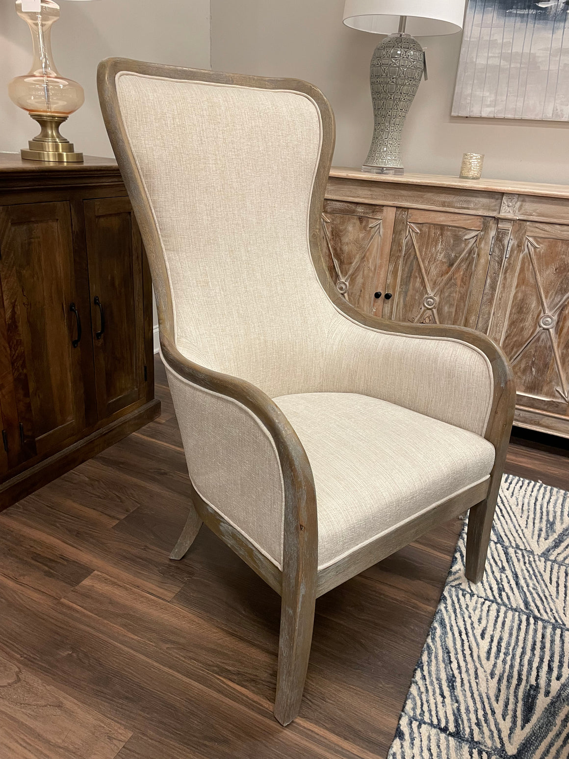 Clarksdale Arm Chair - French Linen + Driftwood