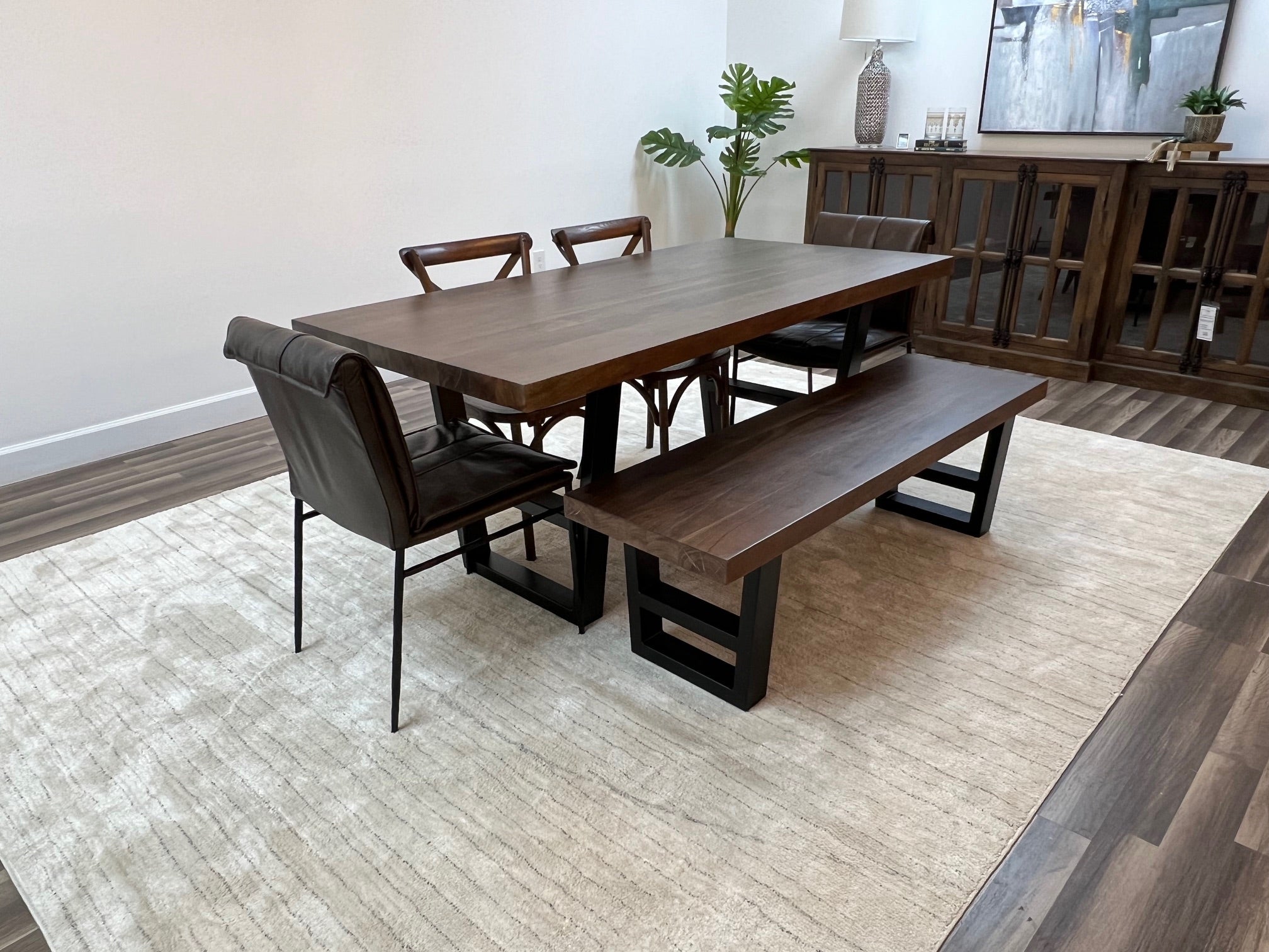 Maxwell Acacia 72" Dining Table - Natural + Smoke