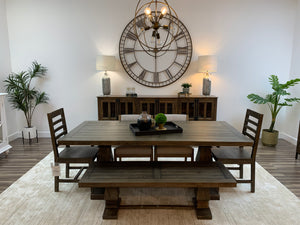 Matthew 84" Trestle Dining Table - Distressed Natural