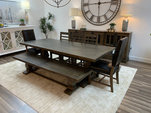 Matthew 96" Trestle Dining Table - Distressed Natural