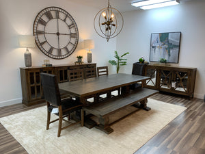 Matthew 96" Trestle Dining Table - Distressed Natural