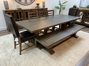 Matthew 96" Trestle Dining Table - Distressed Natural