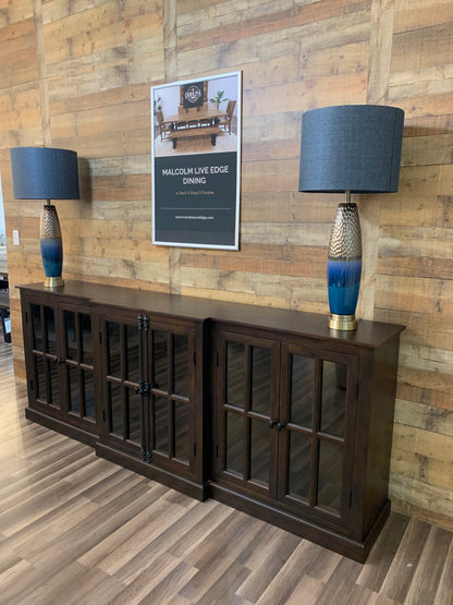 Billings 100" Breakfront 6 Door Sideboard - Natural + Black