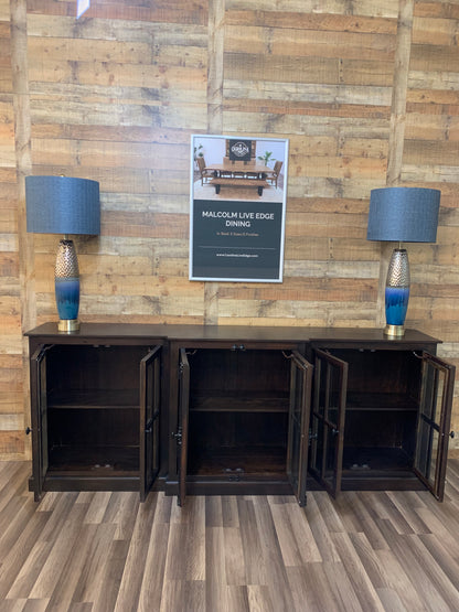 Billings 100" Breakfront 6 Door Sideboard - Natural + Black