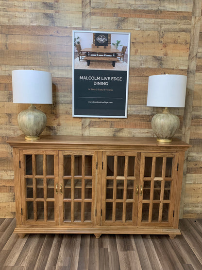Anton 72" 4 Door Glass Front Sideboard - Natural