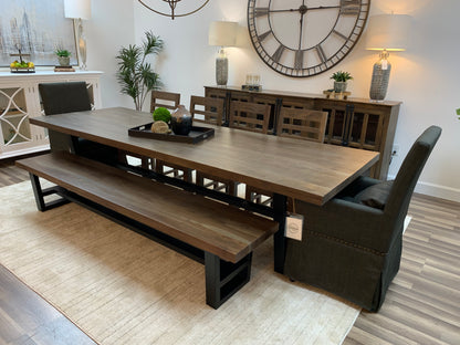 Maxwell Acacia 120" Dining Table - Natural + Smoke