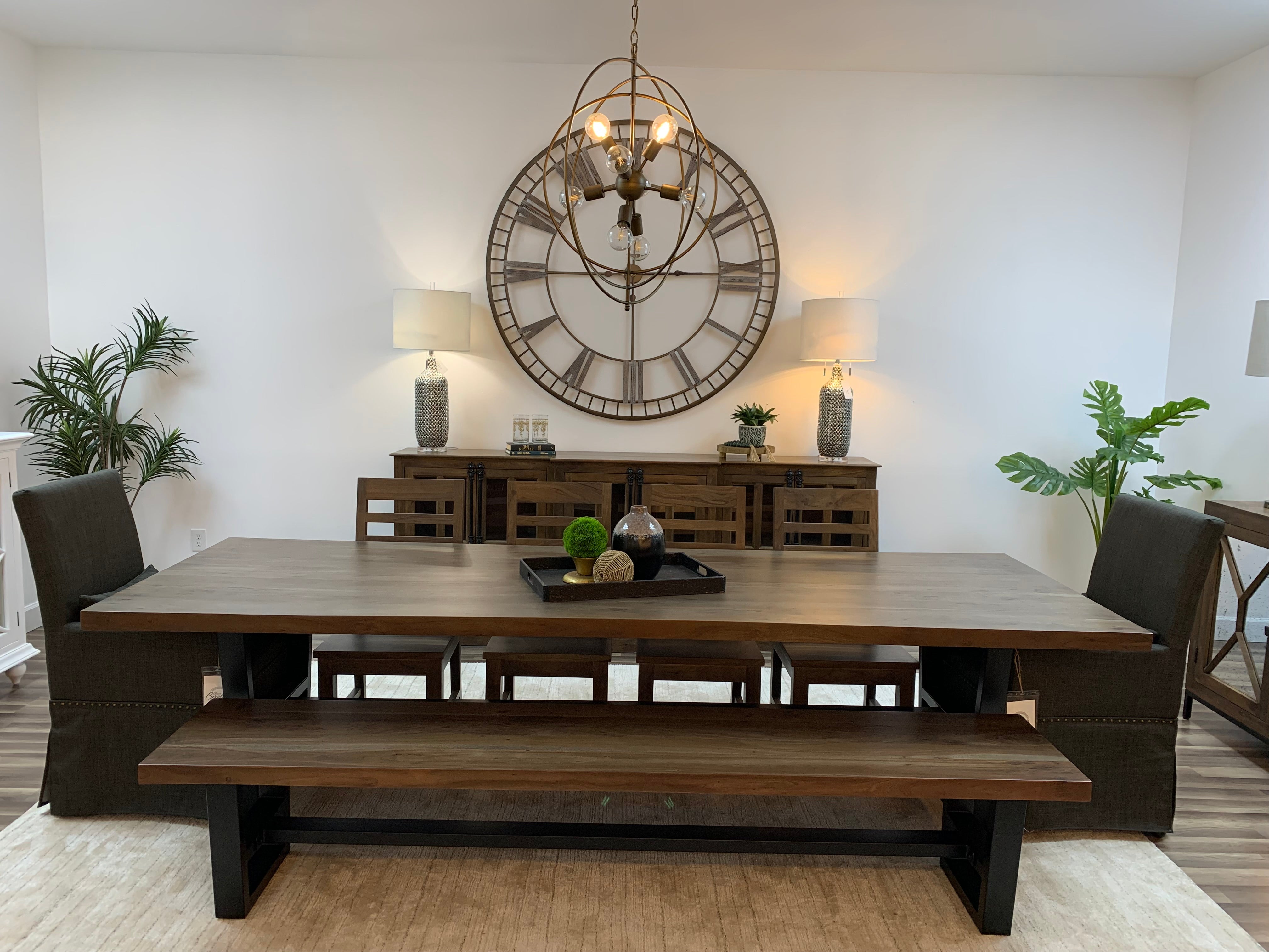 Maxwell Acacia 120" Dining Table - Natural + Smoke