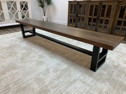 Maxwell 96" Acacia Dining Bench - Natural + Smoke