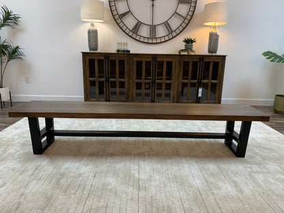 Maxwell 96" Acacia Dining Bench - Natural + Smoke