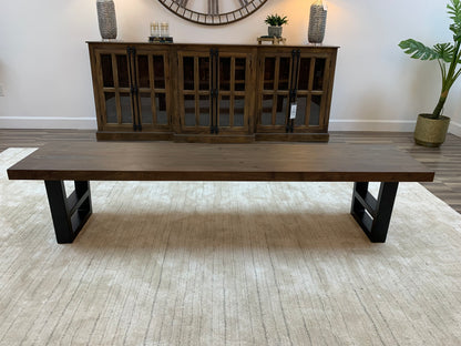 Maxwell 84" Acacia Dining Bench - Natural + Smoke