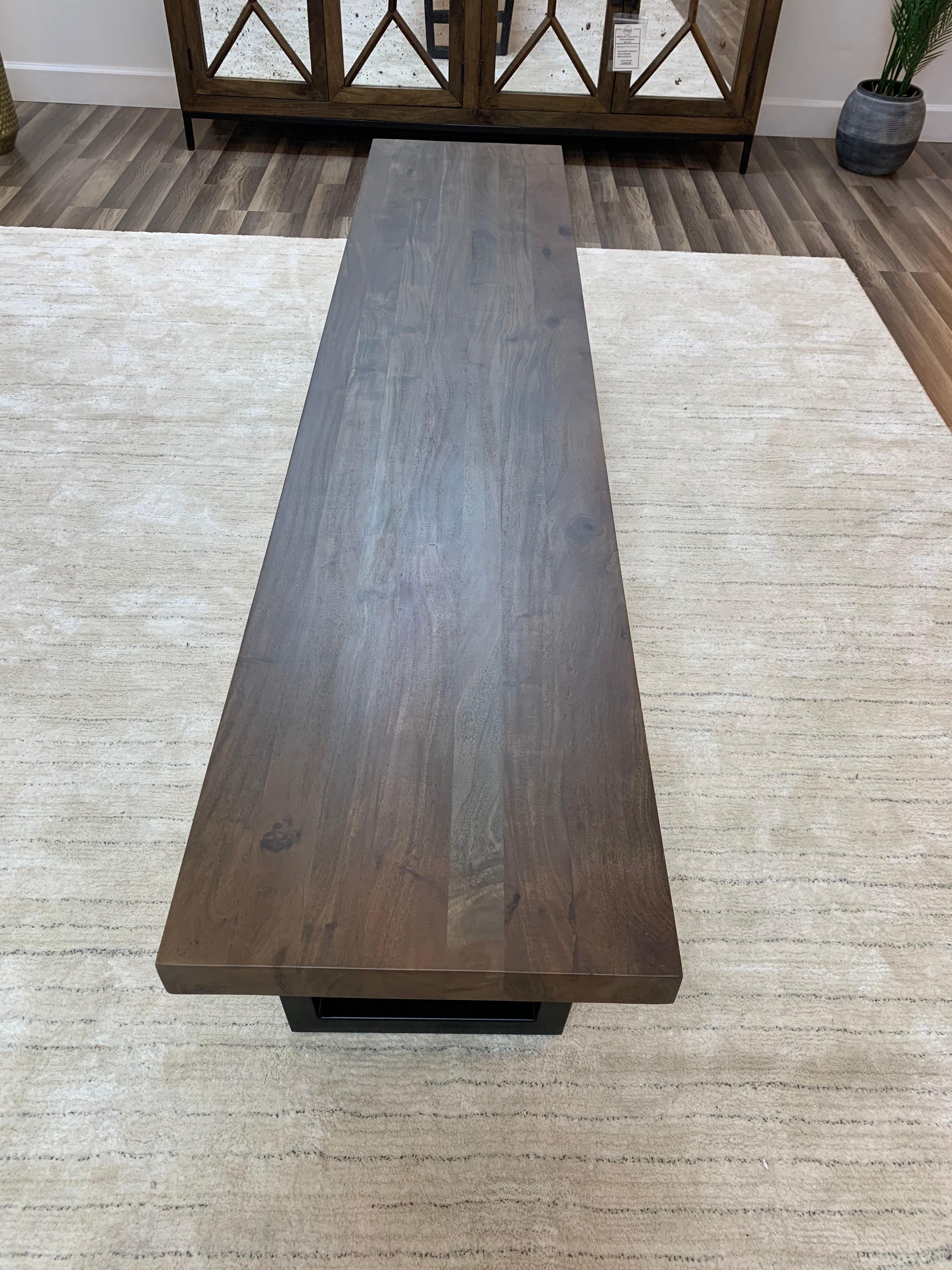 Maxwell 84" Acacia Dining Bench - Natural + Smoke