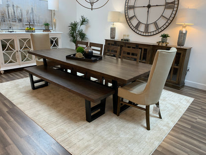 Maxwell Acacia 108" Dining Table - Natural + Smoke