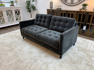 Josh Express Ship Tufted 70" Sofa - Raven Velvet