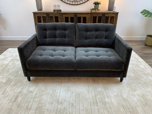 Josh Express Ship Tufted 70" Sofa - Raven Velvet