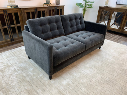 Josh Express Ship Tufted 2 Cushion Loveseat - Raven Velvet