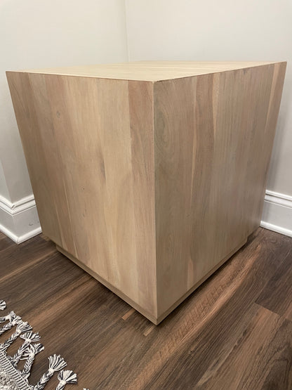 Malcolm Acacia 20" Square End Table - New White Wash