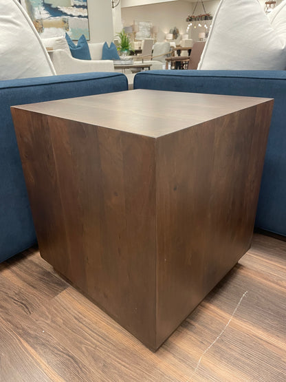 Malcolm Acacia 20" Square End Table - Natural + Black