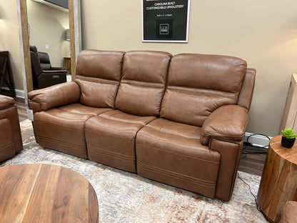 Christian 89" Top Grain Leather Power Motion Reclining Sofa - Acorn