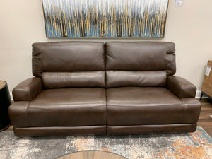 Stanfield 88" Top Grain Leather Dual Power Motion 2 Cushion Sofa - Coffee