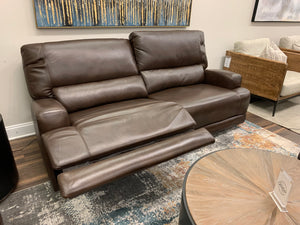 Stanfield 88" Top Grain Leather Dual Power Motion 2 Cushion Sofa - Coffee