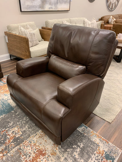 Stanfield 41" Top Grain Leather Power Motion Reclining Chair - Coffee