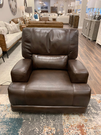 Stanfield 41" Top Grain Leather Power Motion Reclining Chair - Coffee
