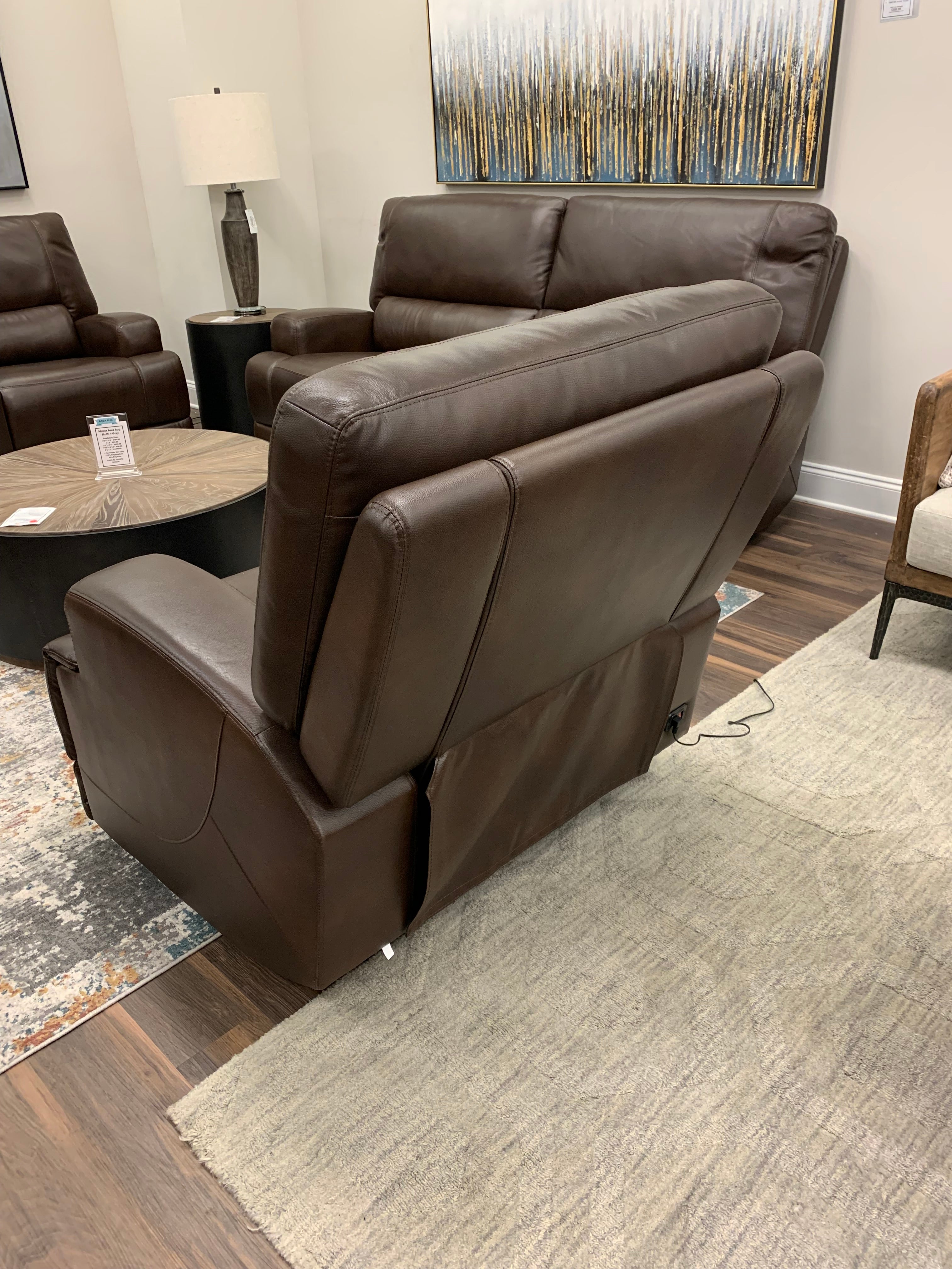 Stanfield 41" Top Grain Leather Power Motion Reclining Chair - Coffee