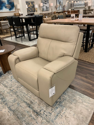 Austin 43" Top Grain Leather Power Motion Recliner - Putty