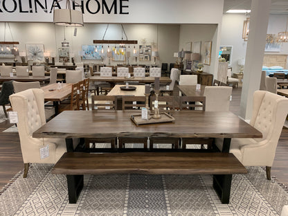 Malcolm Acacia 108" Live Edge Dining Table - Natural + Smoke