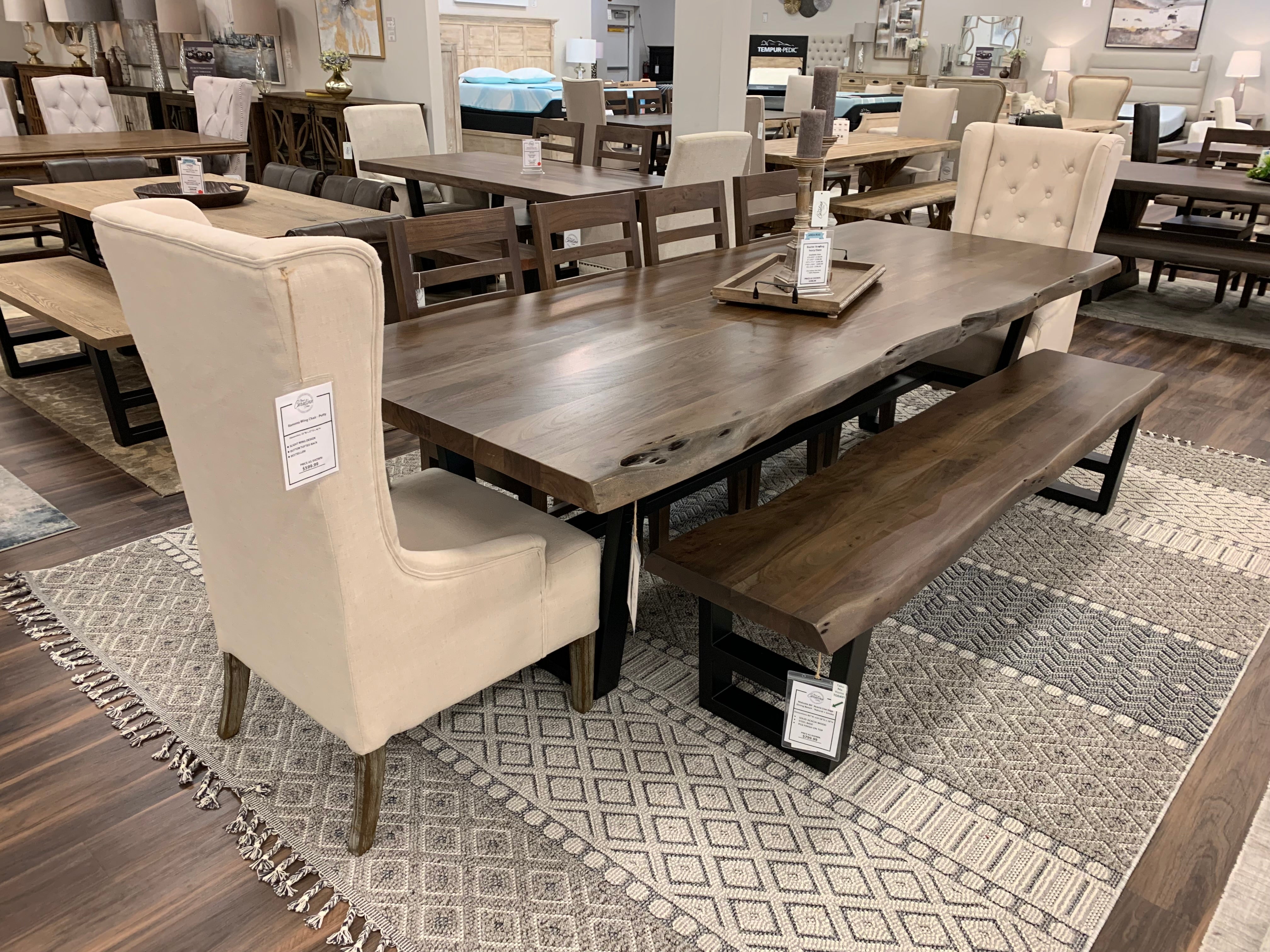 Malcolm Acacia 108" Live Edge Dining Table - Natural + Smoke