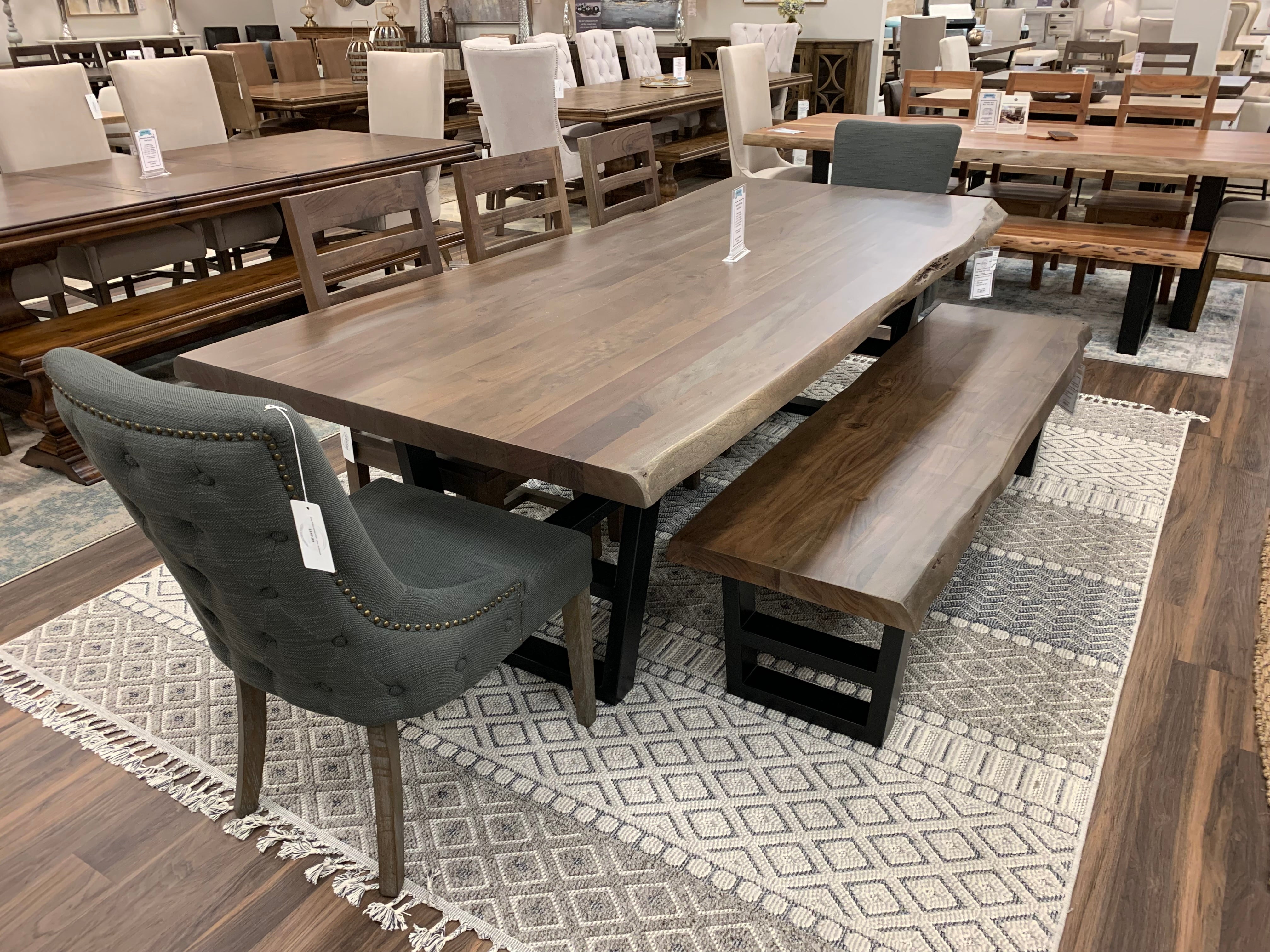 Malcolm Acacia 96" Live Edge Dining Table - Natural + Smoke