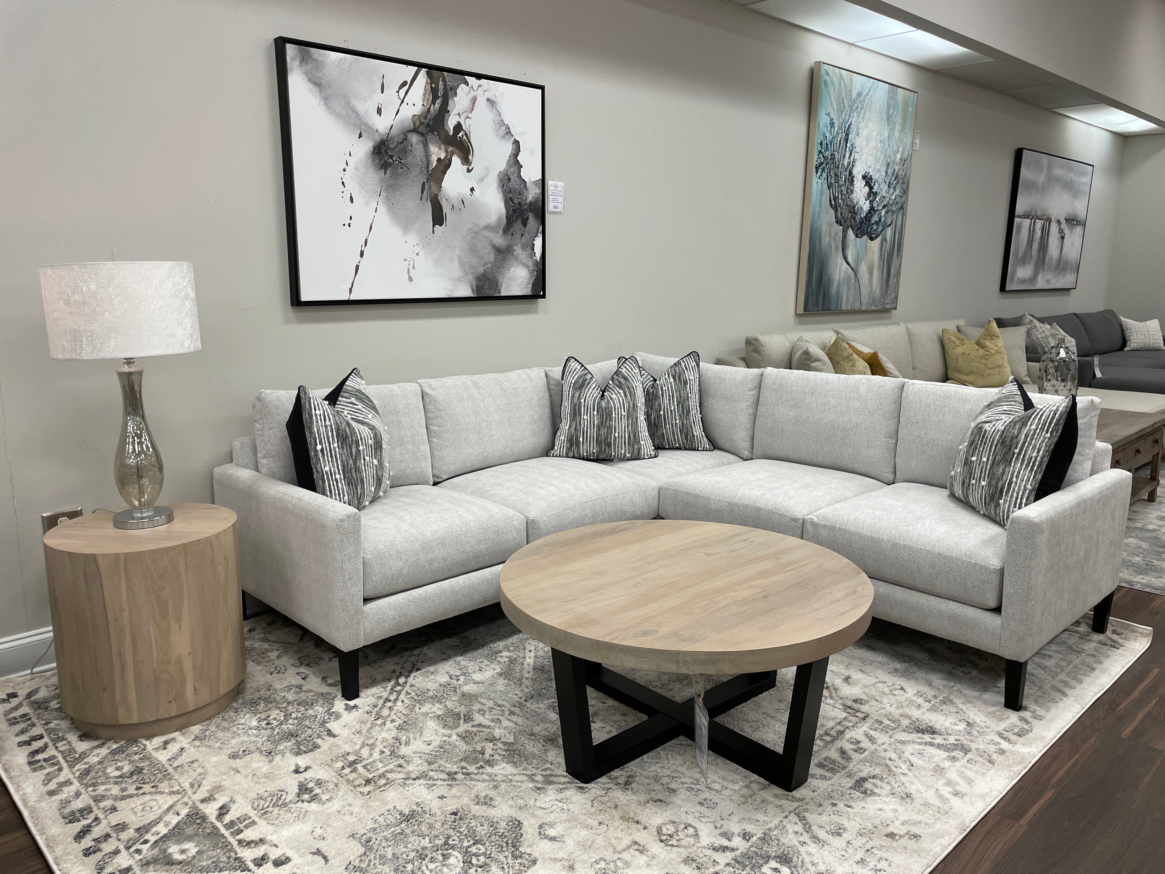 Chelsea Express Ship 93" x 92" 5 Cushion Sectional - Moonlit Gray