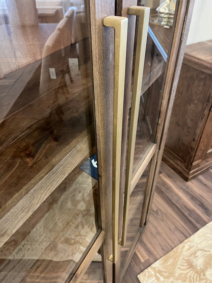 Tristan 45" Wood & Glass 2 Door Oak Cabinet - Espresso