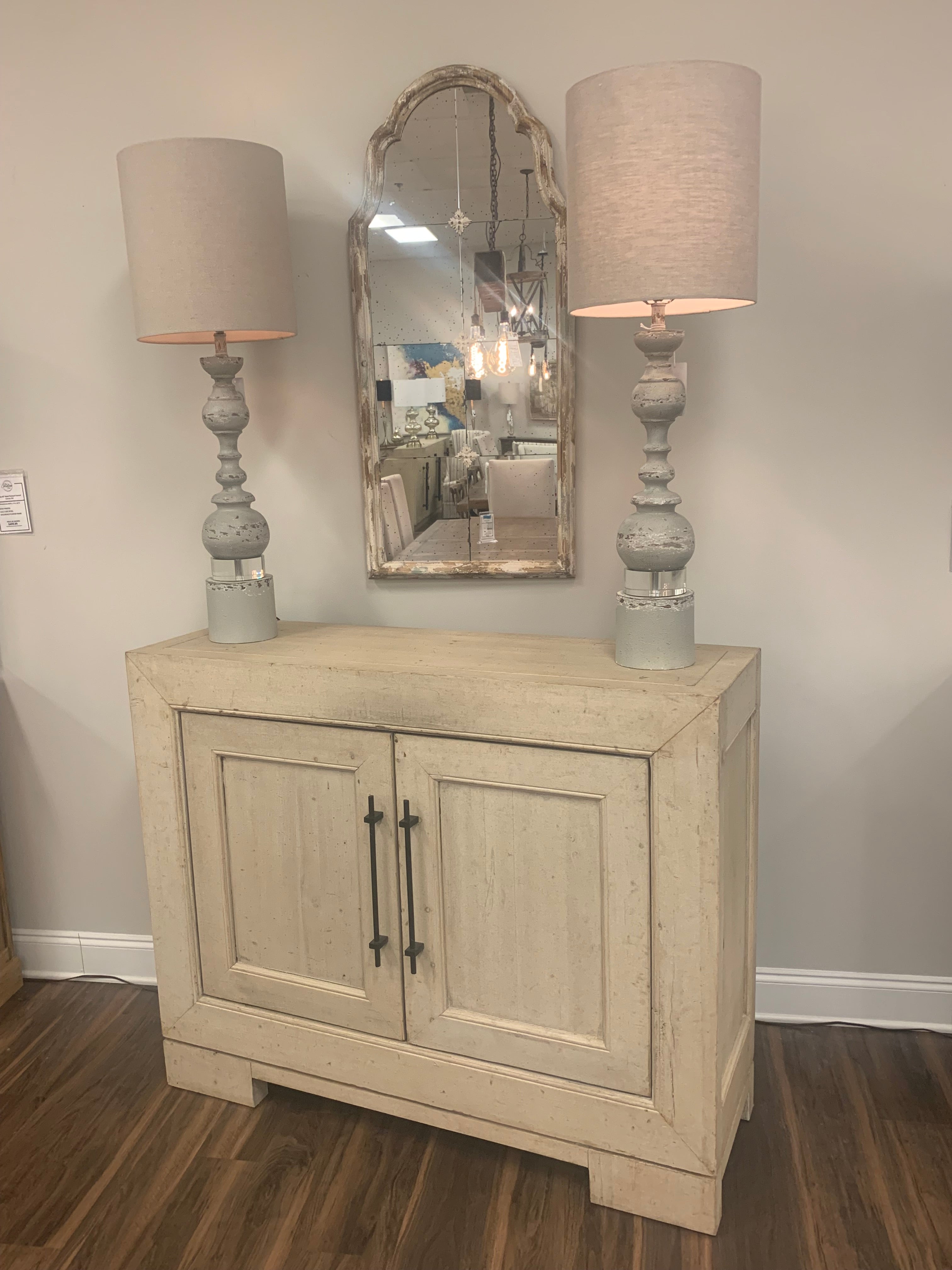 Parrish 53" 2 Door Reclaimed Pine Cabinet - Distressed Cream