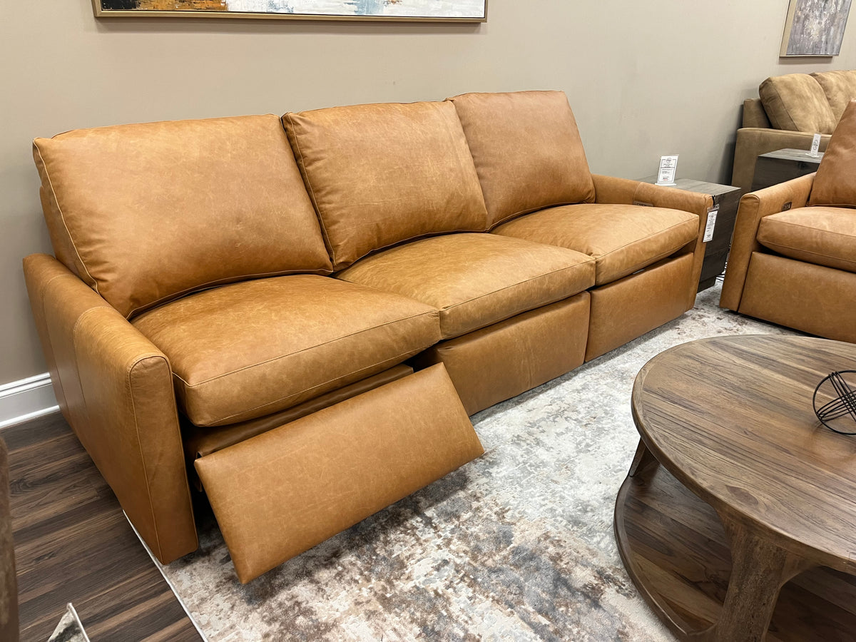 Dustin 111" Power Motion Reclining Sofa - Vacchetta Amber