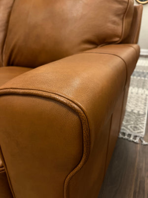 Lucca 66" Italian Top Grain Leather 2 Cushion Loveseat - Cinnamon