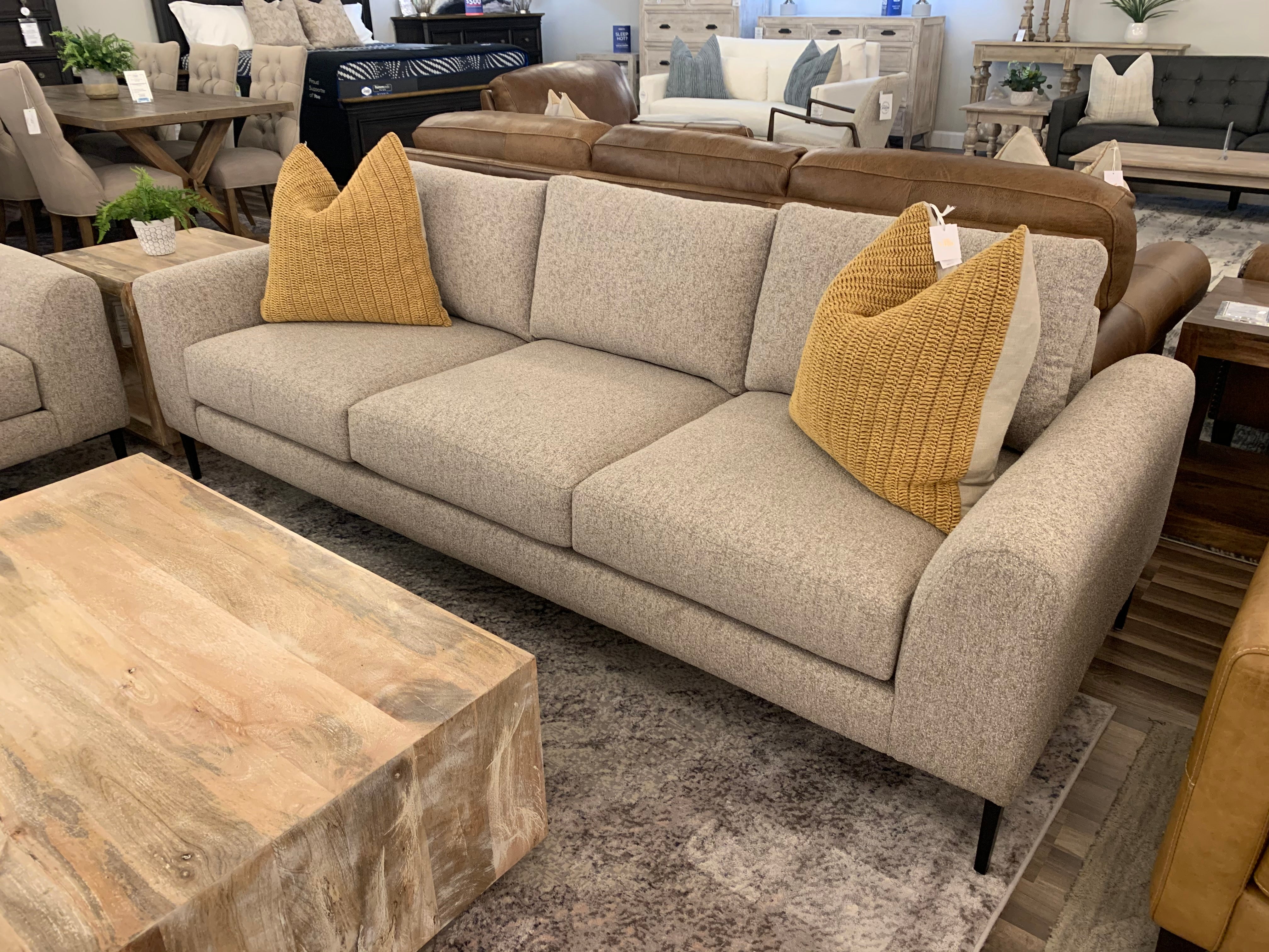 Monte Express Ship 94" 3 Cushion Sofa - Textured Taupe