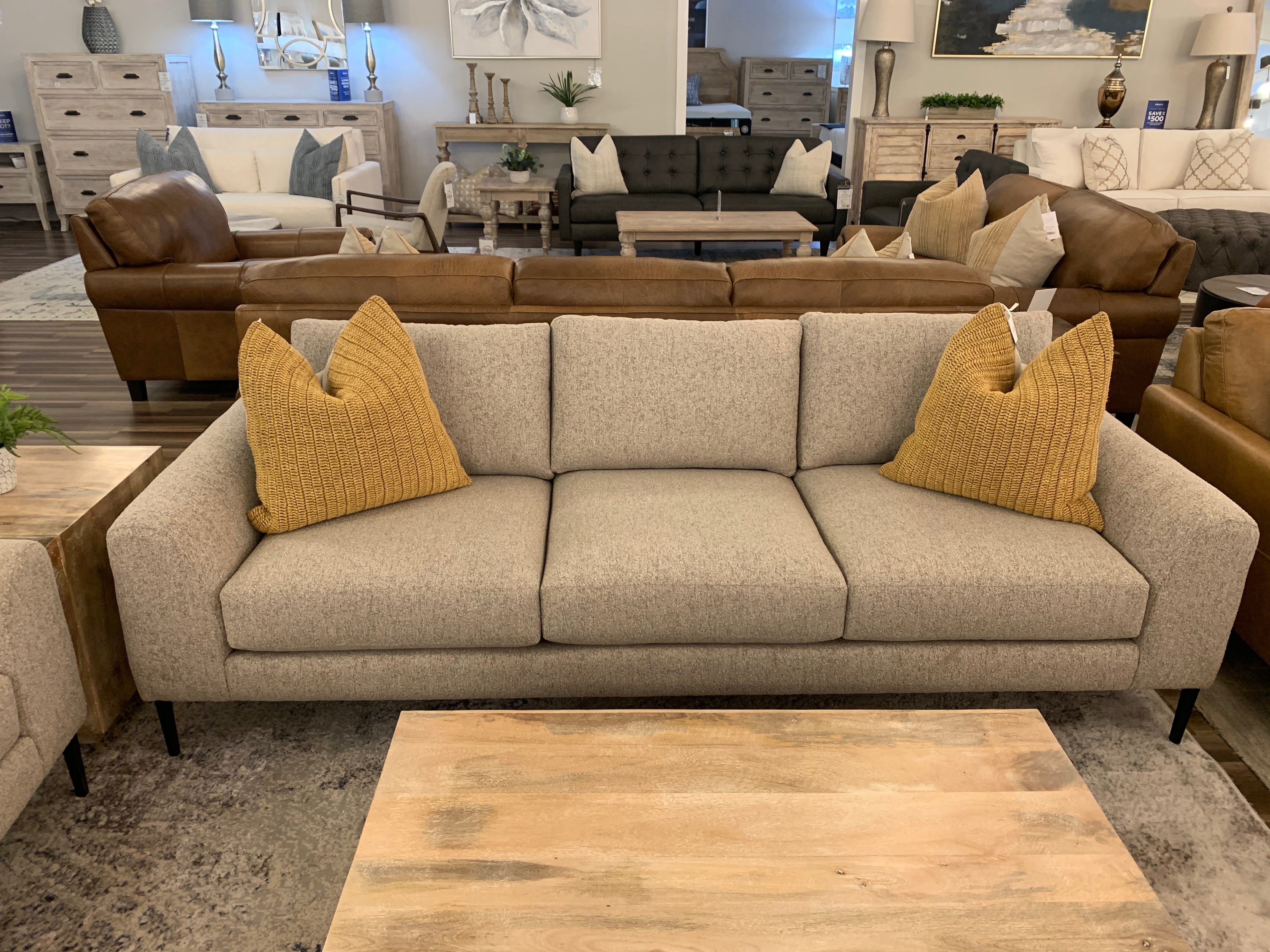 Monte Express Ship 94" 3 Cushion Sofa - Textured Taupe