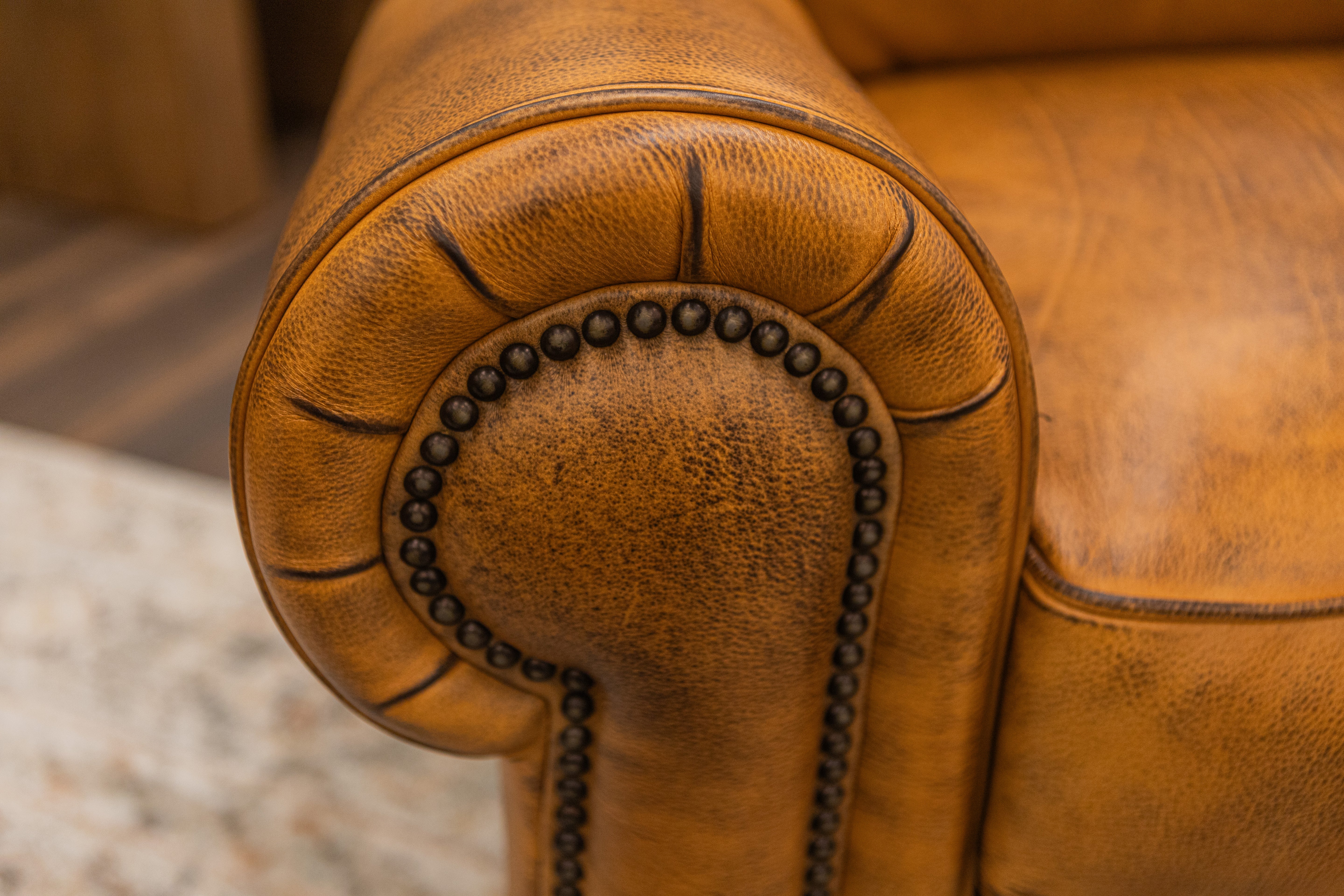 Wallace 45" Top Grain Leather Chair - Diva Mustang