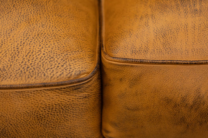 Wallace 92" Top Grain Leather 3 Cushion Sofa - Diva Mustang